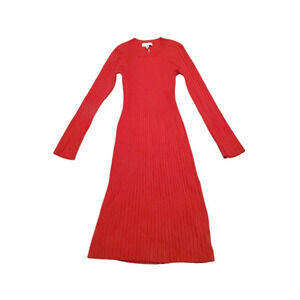 Free Assembly Ribbed Sweater Dress Long Sleeve Holiday Party Work Women Large